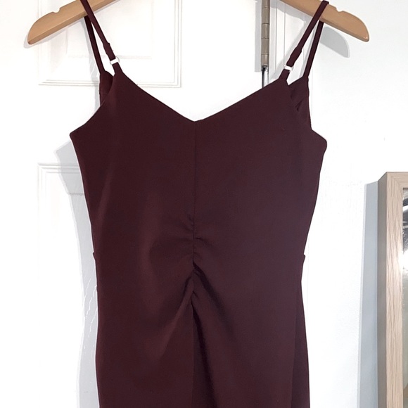 Spaghetti Strap V-Neck Asymmetric Bodycon Dress - Picture 7 of 12